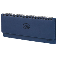 Планинг датированный 2026 305х140 мм BRAUBERG 'Favorite', под кожу, темно-синий, 117219