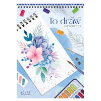 Скетчбук 60л., А4 ArtSpace 'To draw', на гребне, 160г/м2