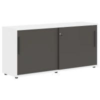 Шкаф низкий с дверьми купе ELC 1643 Мокко/Мокко/Белый 1606х430х750 EDIS