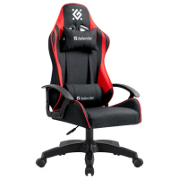 Кресло компьютерное DEFENDER 'Kraken', 2 подушки, ткань, черное/красное, 64677