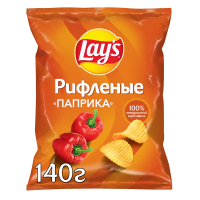 Чипсы Lay's рифленые паприка, 140г