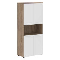 Шкаф с 2-мя комплектами глухих малых дверей MHC 85.4 Белый/Кария Пальмира 854х423х1956 MORRIS TREND