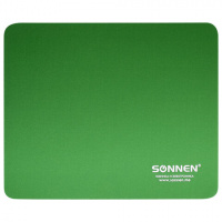 Коврик для мыши SONNEN 'GREEN', резина + ткань, 220х180х3 мм, 513305