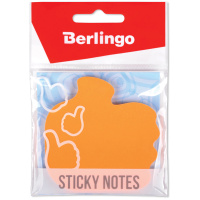 Блок для записей с клейким краем Berlingo OK! оранжевый, неон, 70х70мм, 50 листов, фигурный