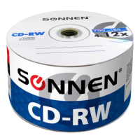 Диск CD-RW Sonnen 700Mb, 4-12x, Bulk, 50шт/уп