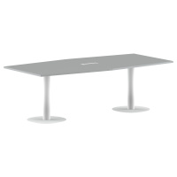 Конференц стол ПРГ-4 Металлик/Белый 2400х1200х750