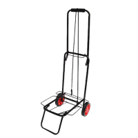 Тележка хозяйственная складная без сумки 98x35x44 см, черная, стальная, колеса диаметром 14 см, BOOMHOUSE (БУМХАУС), 701400