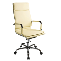 Кресло руководителя Бюрократ CH-993 иск. кожа, слоновая кость, крестовина хром
