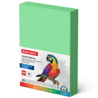 Цветная бумага для принтера Brauberg интенсив зеленая, А4, 500 листов, 80 г/м2