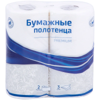 Бумажные полотенца Officeclean Premium белые, 3 слоя, 2 рулона, 11м/рул