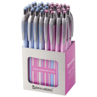 Шариковая ручка автоматическая Brauberg Sakura синяя, 0.3мм, ассорти корпус