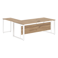 Стол руководителя угловой ECT 2019 Дуб Денвер светлый/Белый 1800х1900х750 ENIO
