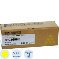 Тонер-картридж Ricoh SP C360HE (408187) жел.пов.емк. для SP C360D/C360S