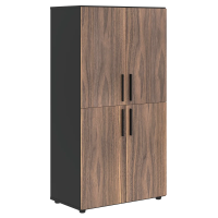 Шкаф средний широкий VRMCS 80.4 Американский орех/Яшма черный 800х430х1517 VELION VENEER