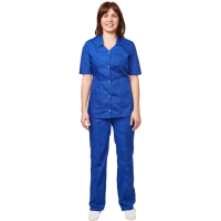 Костюм женский (р.44-46) 170-176, васильковый, брючный, у12