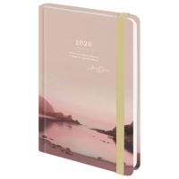 Ежедневник датированный 2026 с резинкой 145х203 мм, А5, BRAUBERG, твердый, 'Безмятежность', 117336