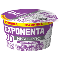 Продукт кисломолочный Exponenta High-pro Черника-малина обезжиренный с высоким содержанием белка, 16