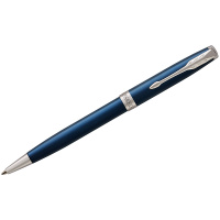 Шариковая ручка автоматическая Parker Sonnet M, синий/серебристый корпус, 1931536