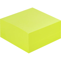 Блок для записей с клейким краем Attache желтый, неон, 76х76мм, 400 листов