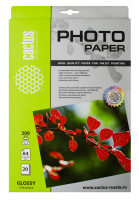 Фотобумага для струйных принтеров Cactus CS-GA420020 А4, 20 листов, 200 г/м2, белая, глянцевая
