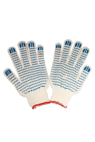 Перчатки: х/б вязаные с ПВХ 4-х ниточные 7,5класс белые Мастер (пар)