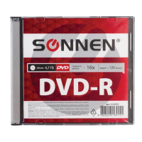 Диск DVD-R Sonnen 4.7Gb, 16x, Slim Case, 1шт/уп