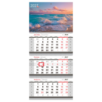 Календарь квартальный 3 бл. на 3 гр., 295*660 мм BG 'Море', с бегунком, 2027г.