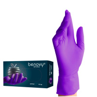 Перчатки нитриловые Benovy Nitrile Multicolor р.XL, фиолетово-голубые, 50 пар