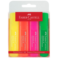 Набор текстовыделителей Faber-Castell '46 Superfluorescent' 4 флуоресцентных цв., 1-5мм, пластик. уп