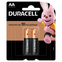 Батарейка Duracell AA LR6, 1.5В, алкалиновая, 2шт/уп