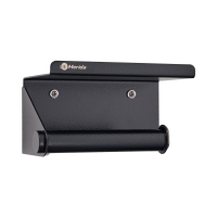 Держатель туалетной бумаги Merida Stella R U3CS.R, черный, с полкой