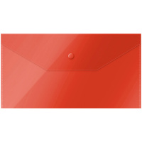 Пластиковая папка на кнопке Officespace красная, C6, 150мкм