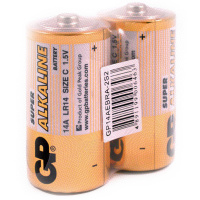 Батарейка Gp Super C LR14, 1.5В, алкалиновые, 2шт/уп
