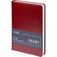Ежедневник недатированный Attache А5, 160л, 138x213мм под кожу, бордовый