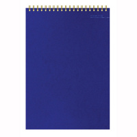 Блокнот Attache Микровельвет синий, А5, 50 листов, в клетку, на спирали, картон