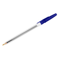 Шариковая ручка Стамм Оптима синяя, 1мм, прозрачный корпус