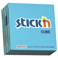 Блок для записей с клейким краем Hopax 2 цвета, син-голуб. 50х50мм, 250 листов