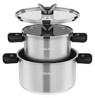 Набор кастрюль Attribute Foldaway с крышкой 1.3л и 3л, 2шт