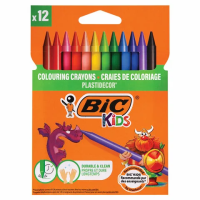 Мелки восковые Bic Kids Пластидекор, 12 цветов