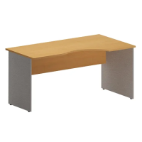 Стол прямой Skyland Imago СА-2, эргономичный, правый, клен/металлик, 1400х900х755мм