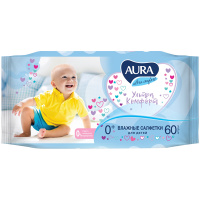 Салфетки влажные Aura 'Ultra comfort', 60шт., детские, с алоэ