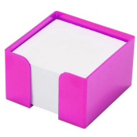 Подставка для бумажного блока Оскол-Пласт розовая, 9х9х5см, пластик