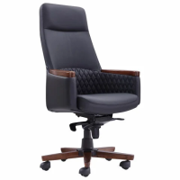 Кресло HAWASAN (ХАВАСАН) 'Desire EX-771', мультиблок, дерево, натуральная кожа, черное, 532935