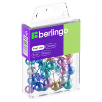 Кнопки канцелярские Berlingo цветные, металлизированные, 50шт/уп