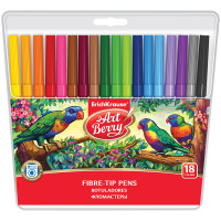 Фломастеры для рисования Erich Krause ArtBerry 18 цветов, суперсмываемые