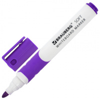 Маркер для досок Brauberg Soft фиолетовый, 5 мм, резиновая вставка