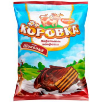 Конфеты Рот Фронт Коровка вафельная в шоколадной глазури, 250г