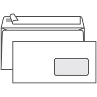 Конверт почтовый Ряжская Печатная Фабрика Е65 белый, 110х220мм, 80г/м2, 1000шт, стрип, нижнее прав.