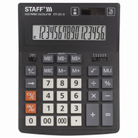 Калькулятор настольный Staff STF-333 черно-серый, 16 разрядов