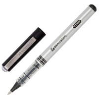 Ручка-роллер Brauberg Flagman черная, 0.3мм, серебристый корпус